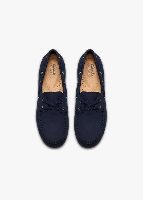 Clarks Womens Blue Elliotte Boat Leather Standard - 6.5 Image 6