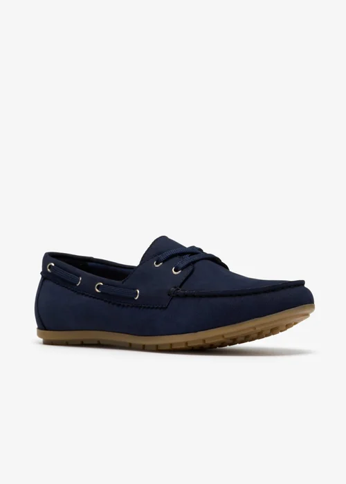 Clarks Womens Blue Elliotte Boat Leather Standard - 6.5 Image 4