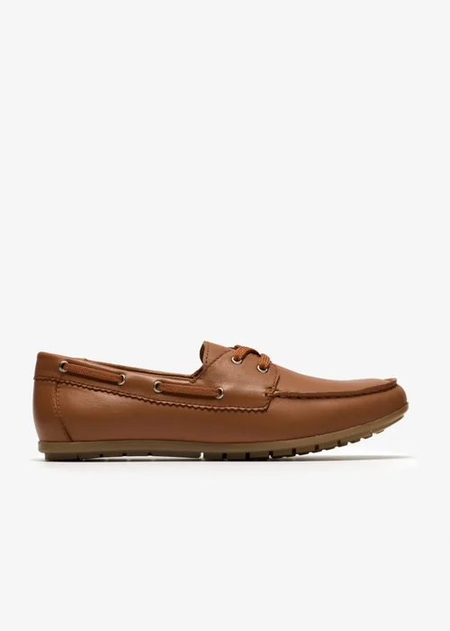 Clarks Womens Brown Elliotte Boat Leather Standard - 6.5 Image 1