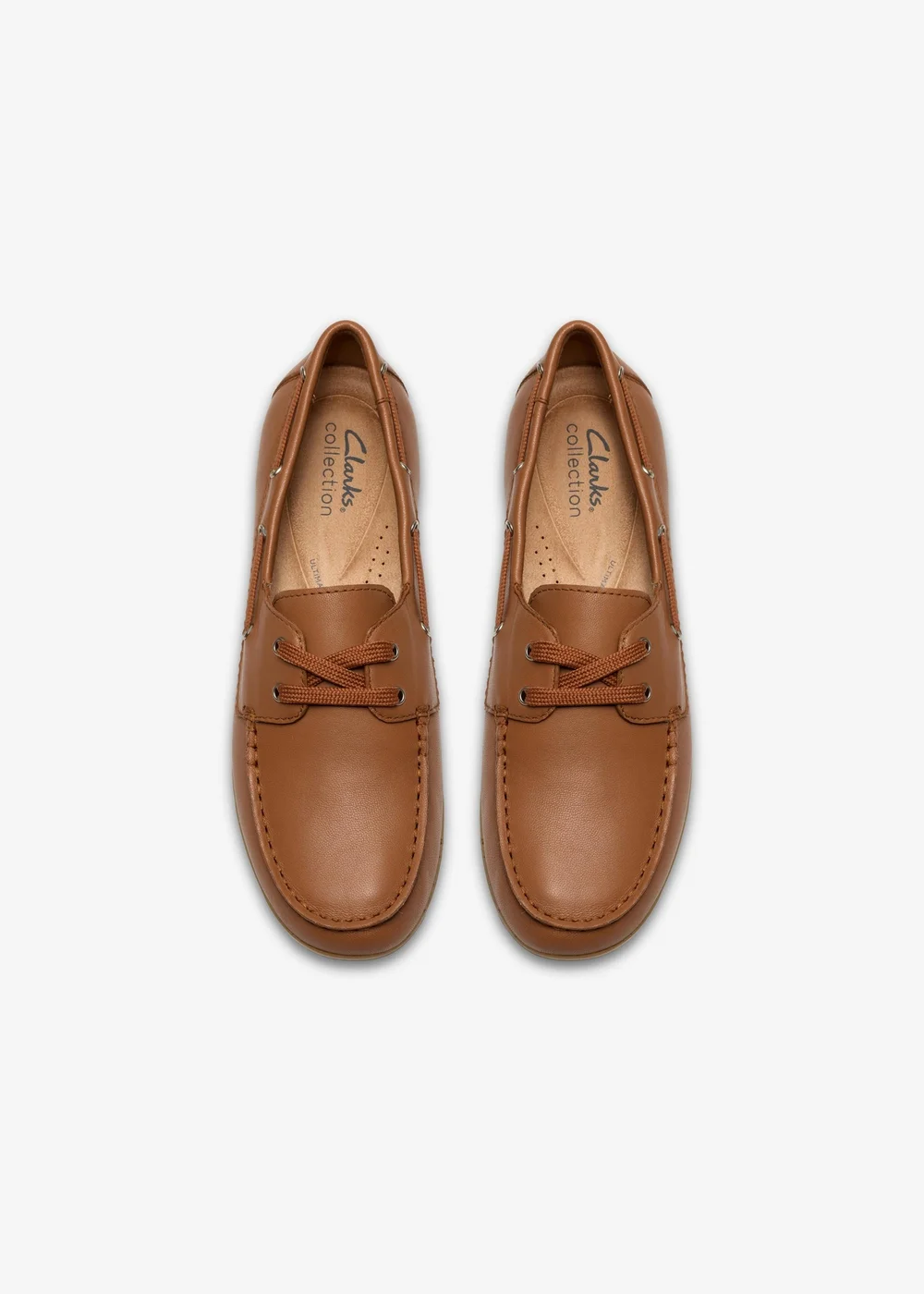 Clarks Womens Brown Elliotte Boat Leather Standard - 6.5 Image 6