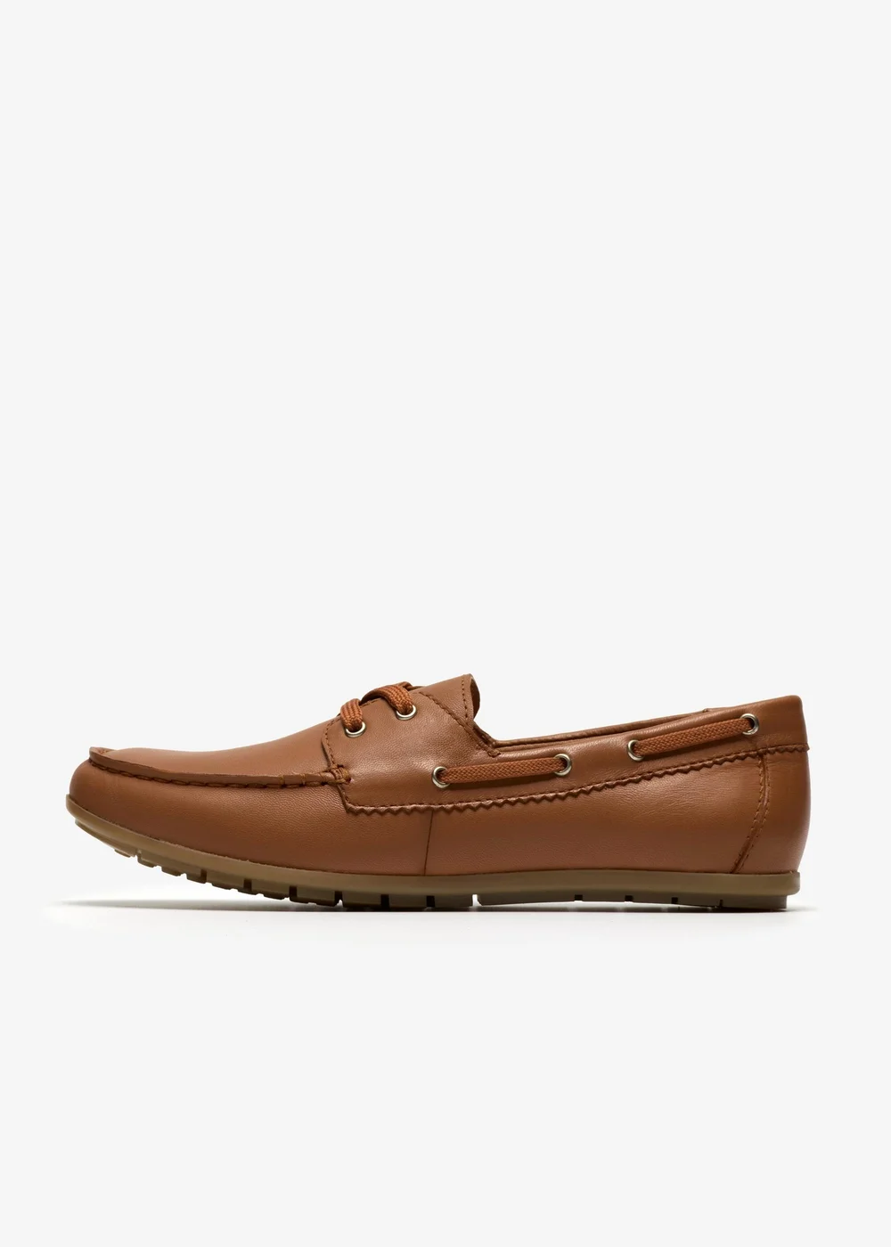 Clarks Womens Brown Elliotte Boat Leather Standard - 6.5 Image 2