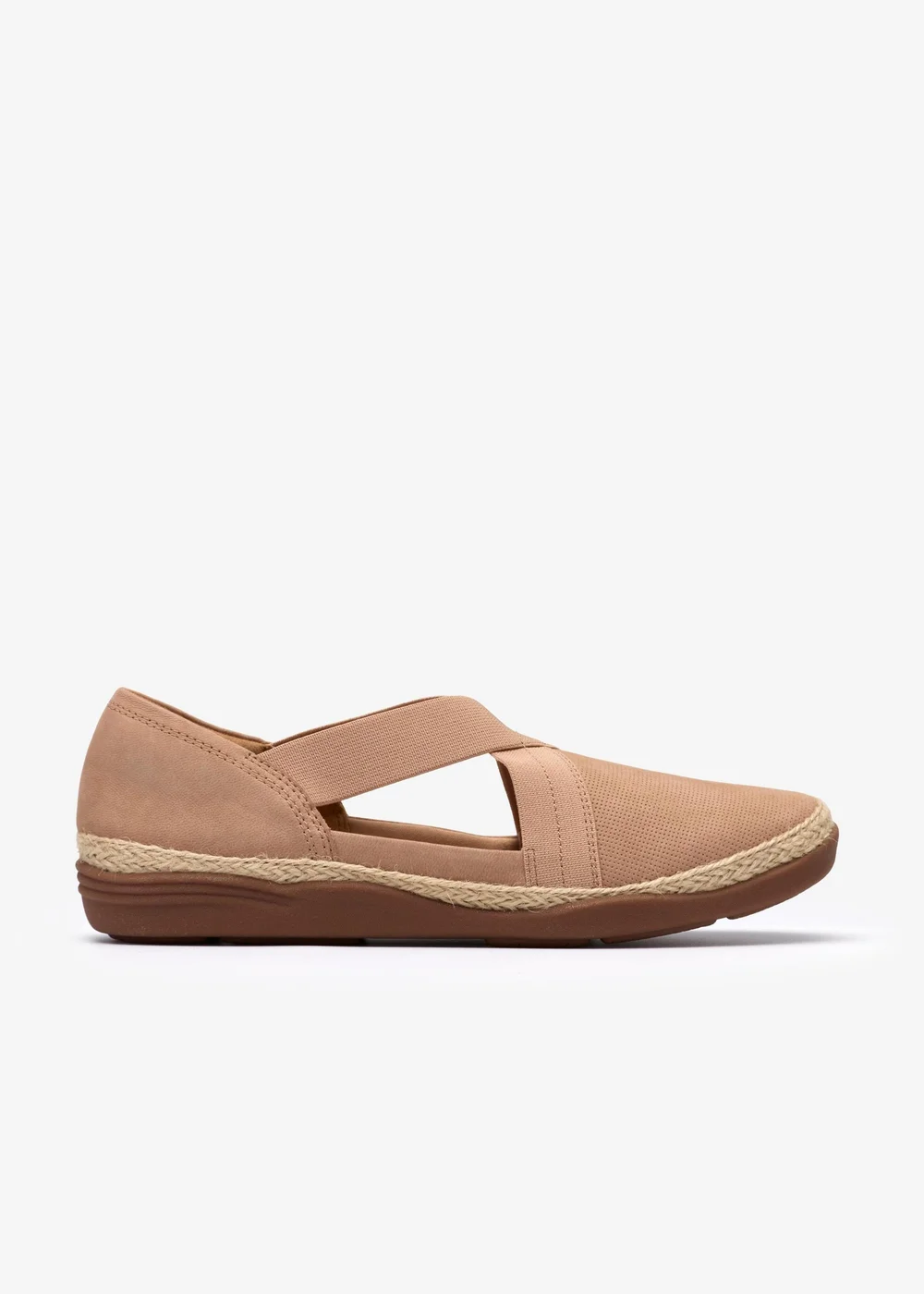 Clarks Womens Beige Elaina Dusk Nubuck Standard - 5 Image 1