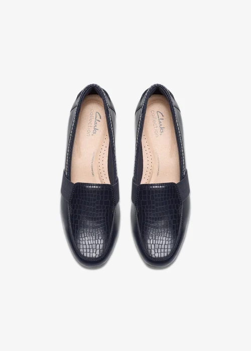 Clarks Womens Blue Juliet Beat Leather Wide - 6.5 Image 6