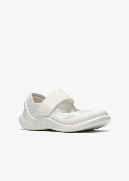 Clarks Cloudsteppers Womens White Solevana Strap Textile Standard - 4 Image 4