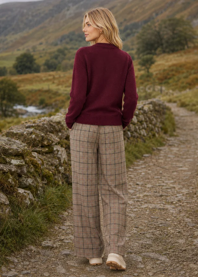 Yumi Burgundy Floral Embroidered Cardigan