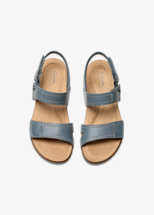 Clarks Womens Blue April Clover Leather Standard - 3 Image 6