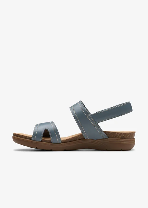 Clarks Womens Blue April Clover Leather Standard - 3 Image 2