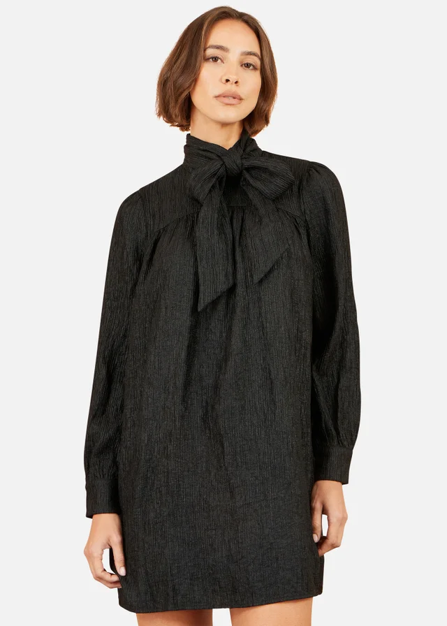 Yumi Black Scarf Tunic Dress