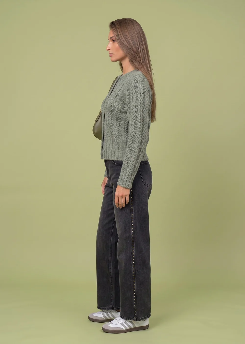 Urban Bliss Wool Blend Cabled Cardigan - S Image 2