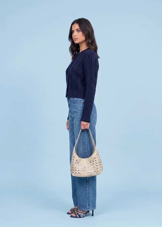 Urban Bliss Wool Blend Cabled Cardigan