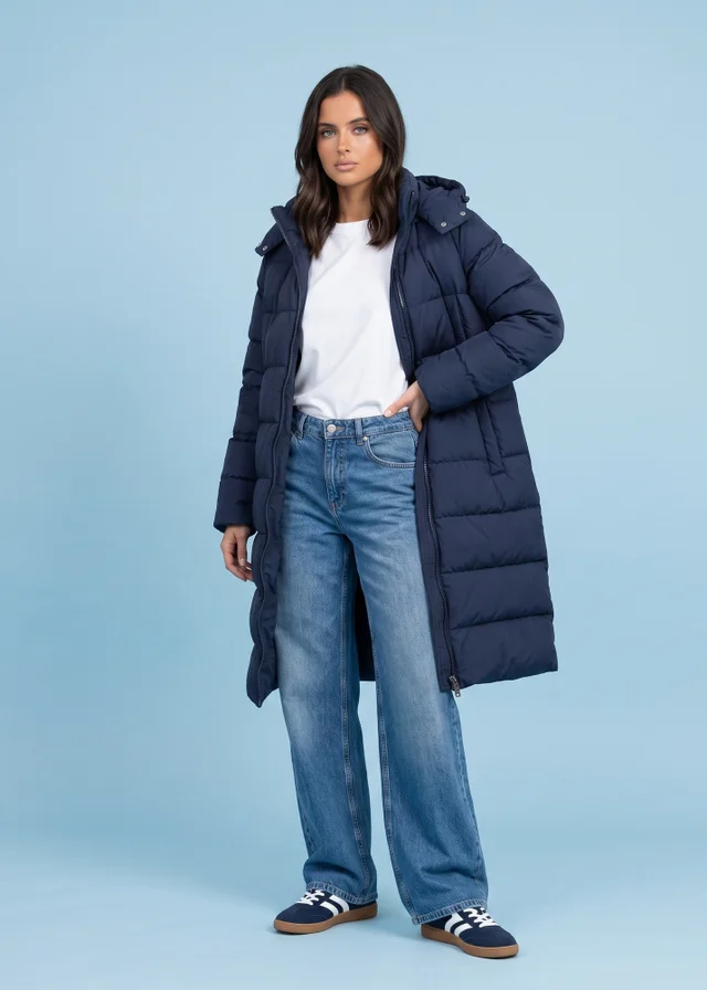 Urban Bliss Navy Seamless Puffer Jacket