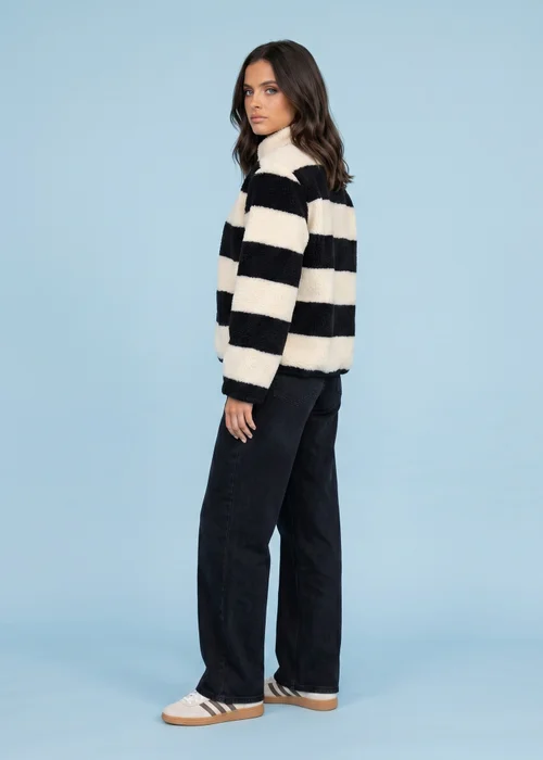 Urban Bliss Black Stripe Fleece Jacket - 12 Image 2
