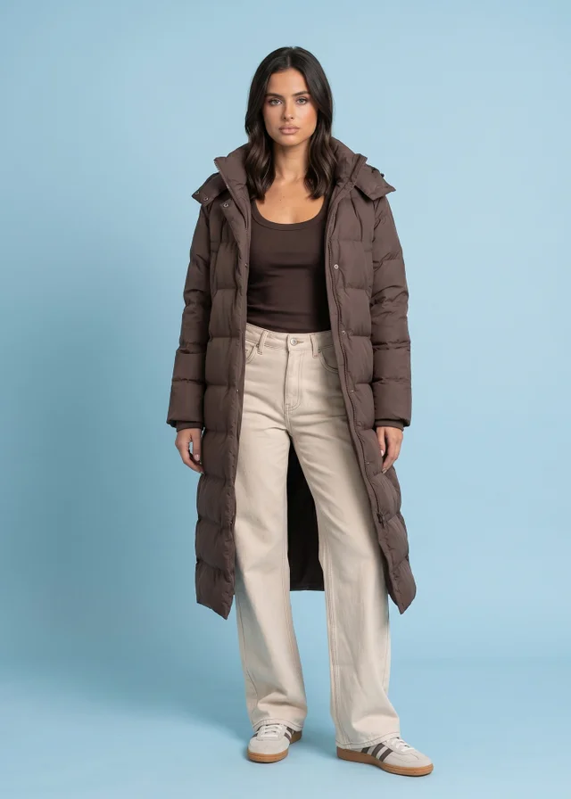 Urban Bliss Chocolate Seamless Puffer Jacket