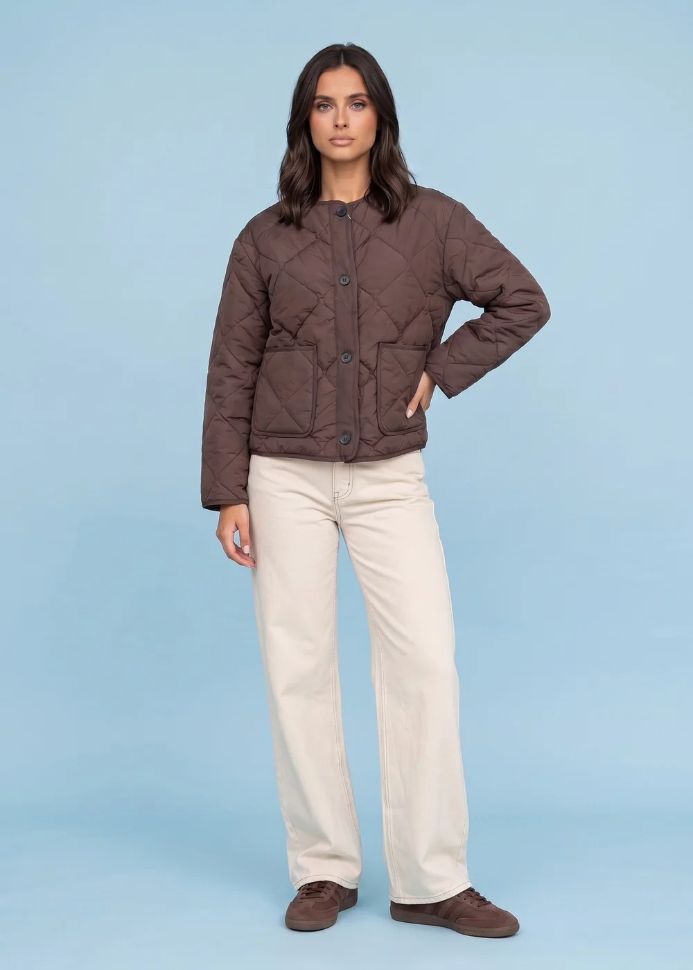 Urban Bliss Chocolate Quilted Jacket - 16 Image 1