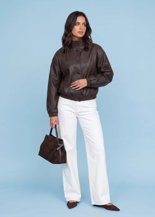 Urban Bliss Chocolate PU Oversized Jacket - 8 Image 2