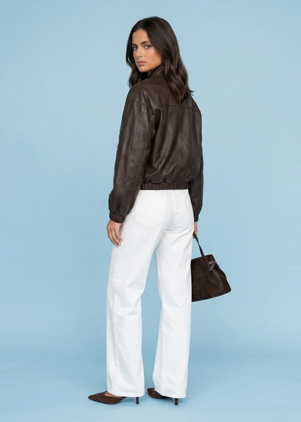 Urban Bliss Chocolate PU Oversized Jacket - 8 Image 3