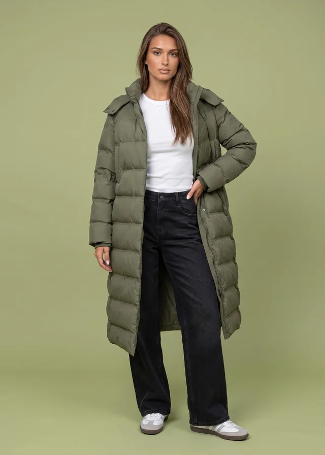 Urban Bliss Khaki Seamless Puffer Jacket