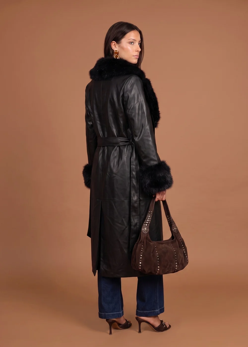 Urban Bliss Black PU Fur Cuff Jacket - 12 Image 3