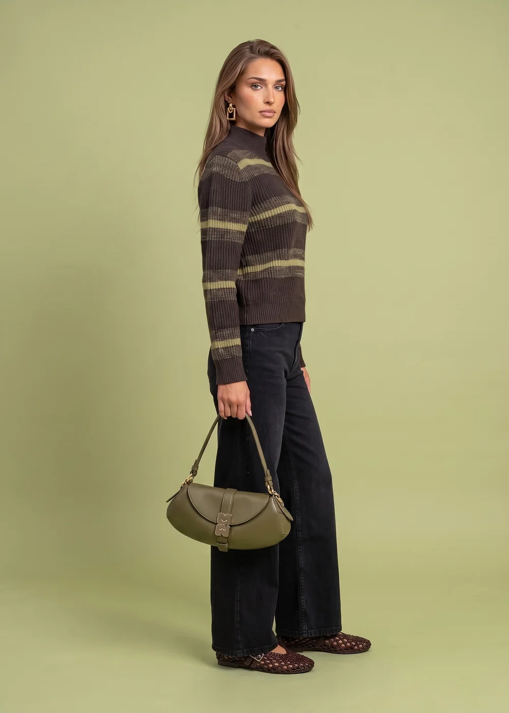 Urban Bliss Brown Stripe Cardigan - S Image 2