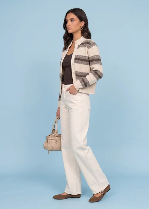 Urban Bliss Cream Stripe Cardigan - S Image 2