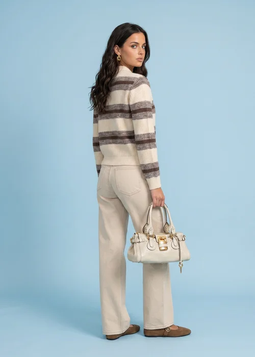 Urban Bliss Cream Stripe Cardigan - S Image 3