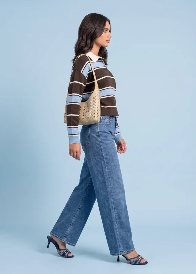 Urban Bliss Blue Wool Blend Stripe Jumper