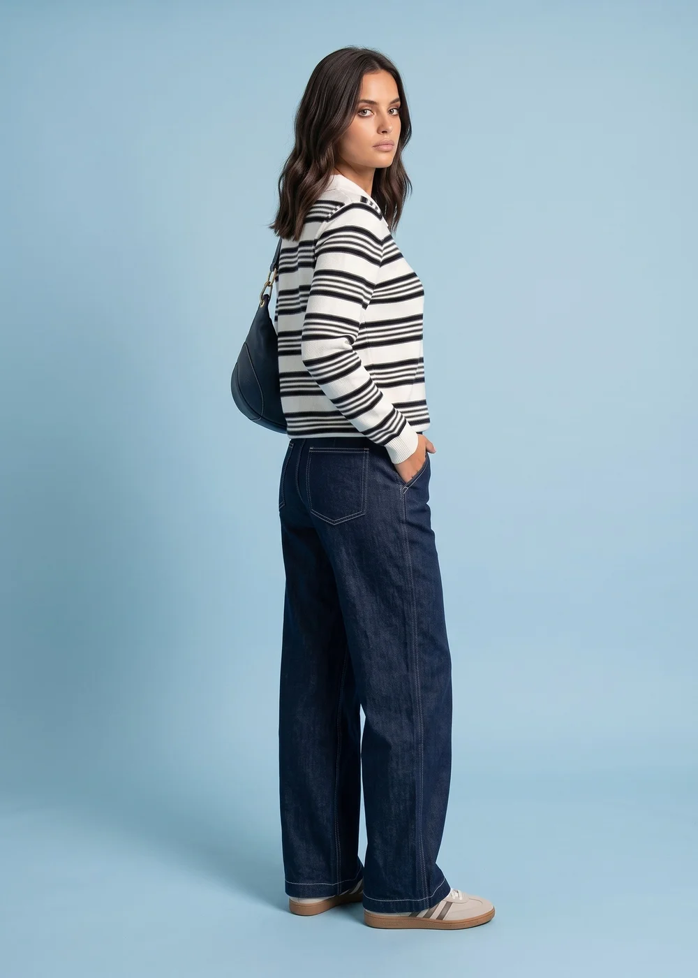 Urban Bliss Cream Stripe Jumper - S Image 3