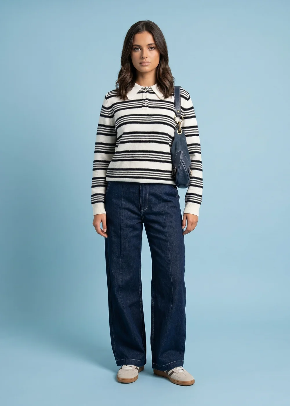 Urban Bliss Cream Stripe Jumper - S Image 1