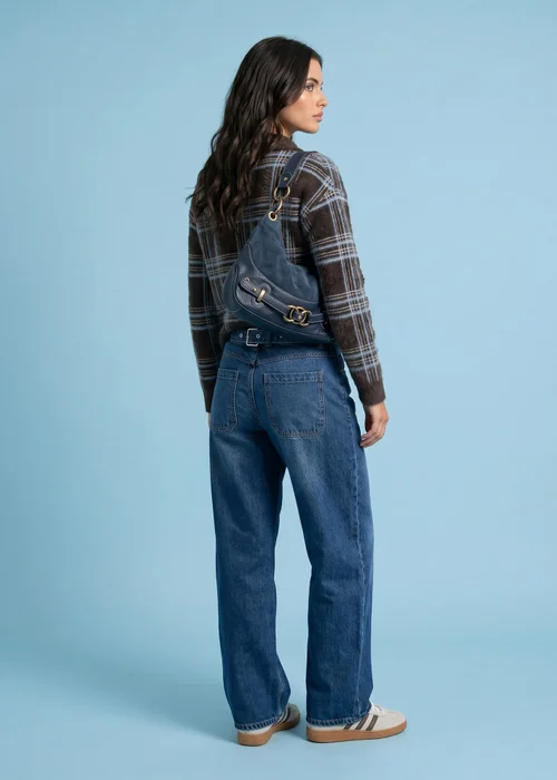 Urban Bliss Chocolate Check Zip Cardigan - L Image 4