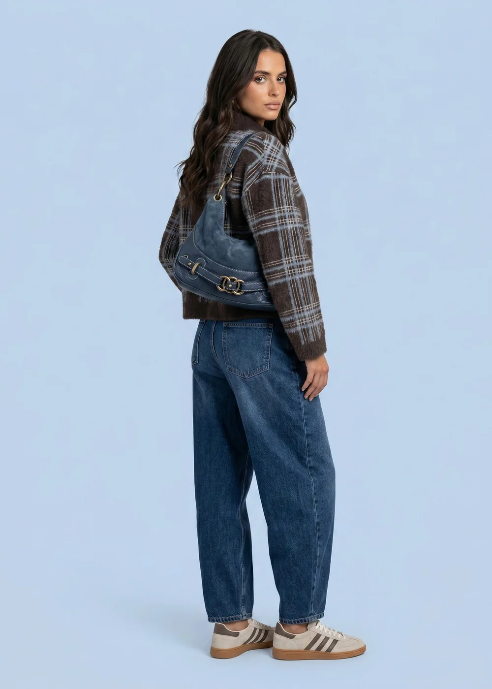 Urban Bliss Chocolate Check Zip Cardigan - L Image 2