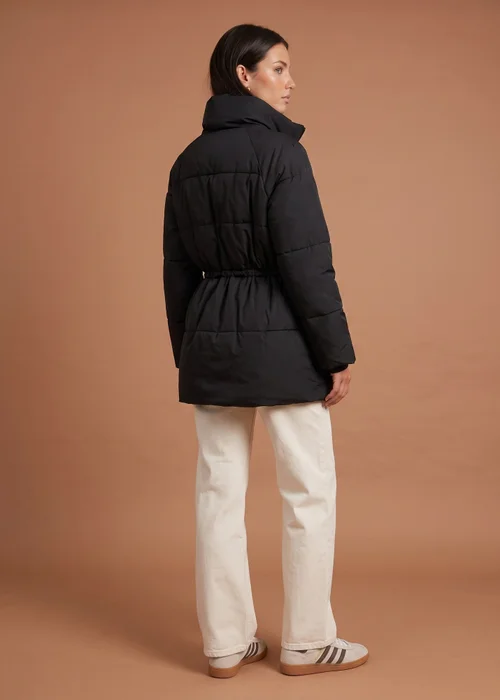 Urban Bliss Black Waisted Puffer Coat - 8 Image 3