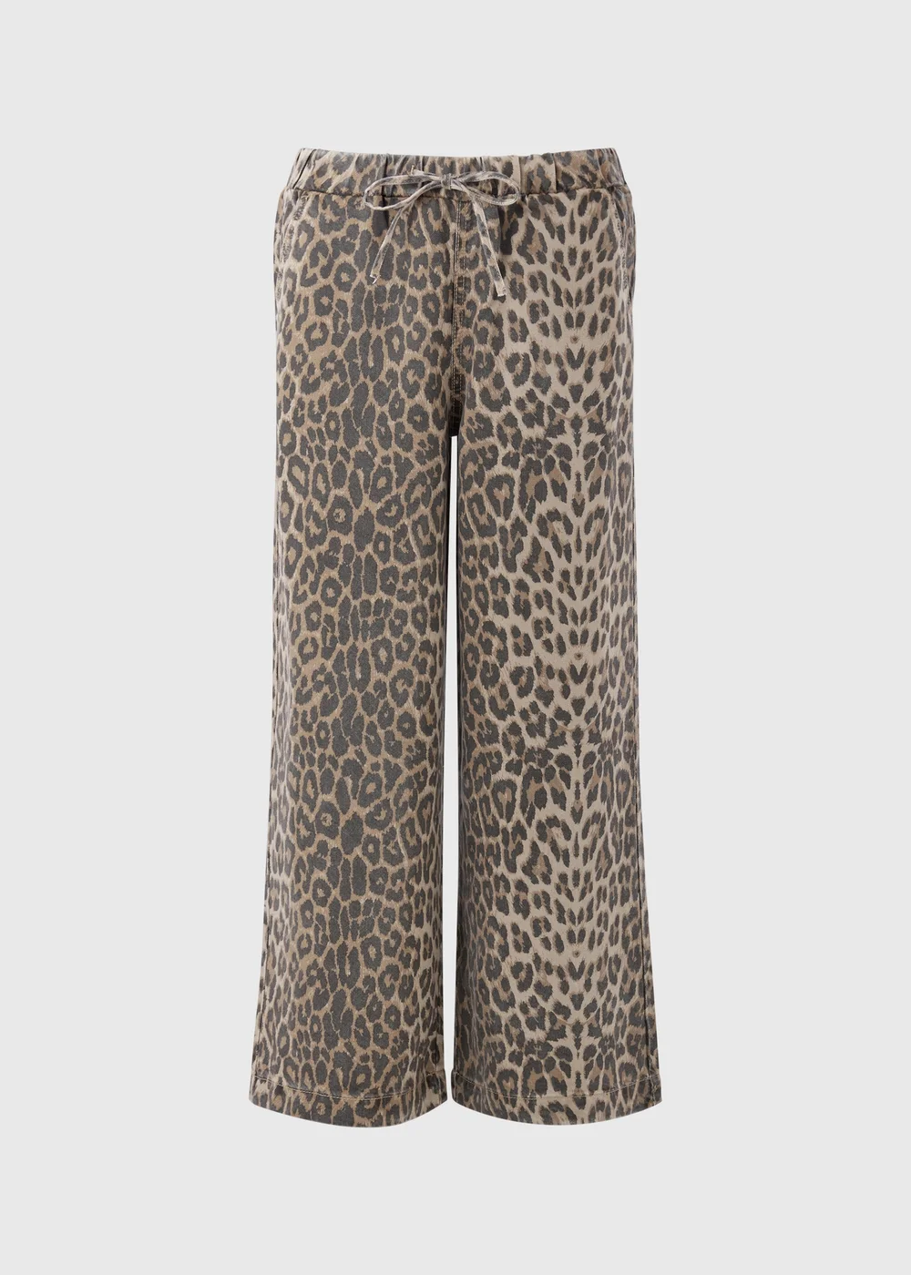 Brown Animal Print Mid Rise Wide Leg Comfort Jeans - Size 24 29 leg Image 4