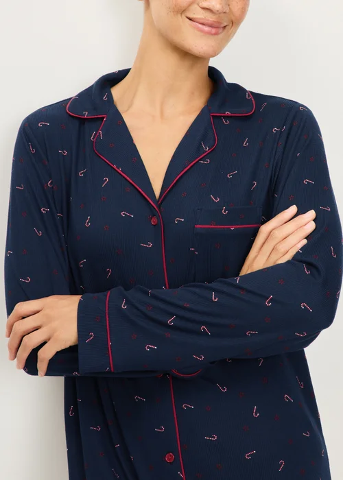 Navy Candy Cane Nightie - Extra small Image 2