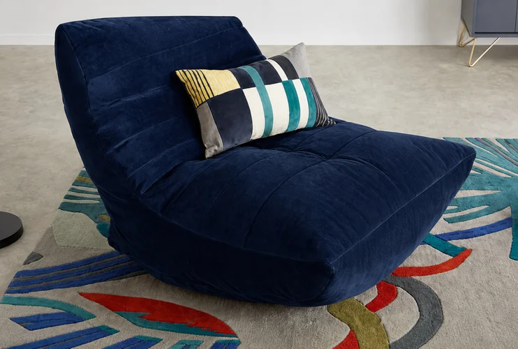 Kaikoo Blue Velvet Lounger Large - L Image 1
