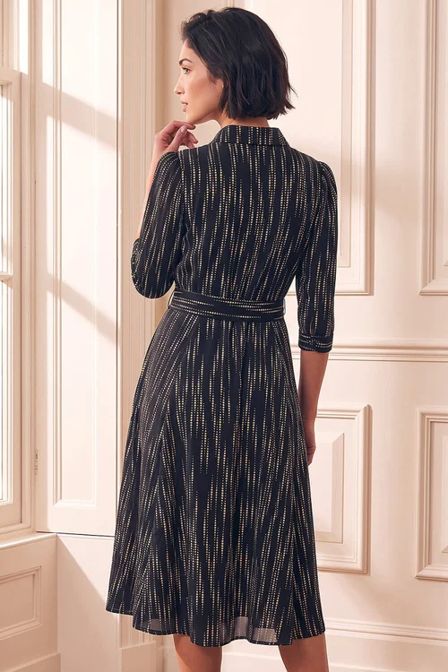 Roman Black Petite Abstract Shirt Dress - 10 Image 3