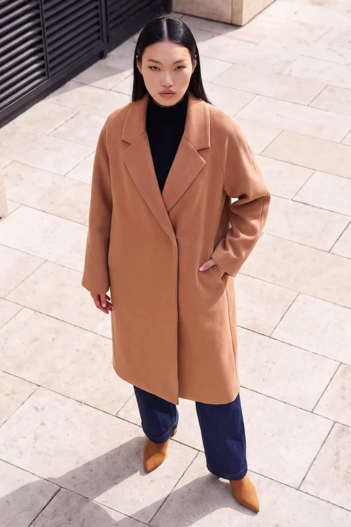 Dusk Beige Single Breasted Longline Coat - 16 Image 2