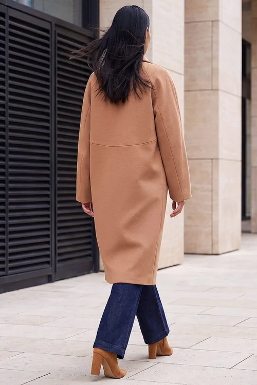 Dusk Beige Single Breasted Longline Coat - 16 Image 3
