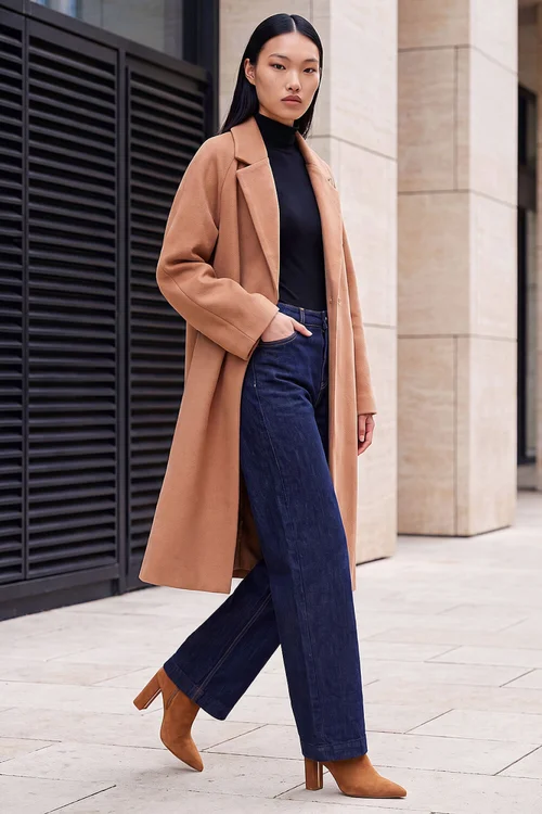 Dusk Beige Single Breasted Longline Coat - 16 Image 1