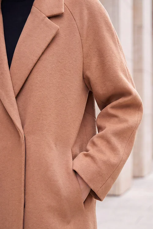 Dusk Beige Single Breasted Longline Coat - 16 Image 4