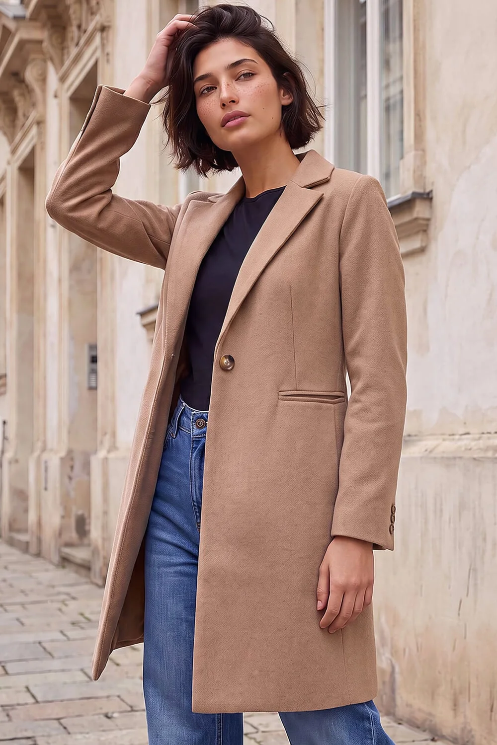 Roman Stone Petite Single Breasted Revere Coat - 16 Image 2