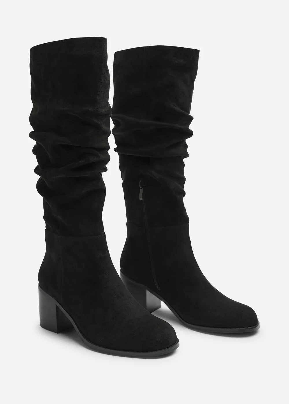 Where's That From Kalenae Black Ruched Block Knee High Boot - 5 Image 3