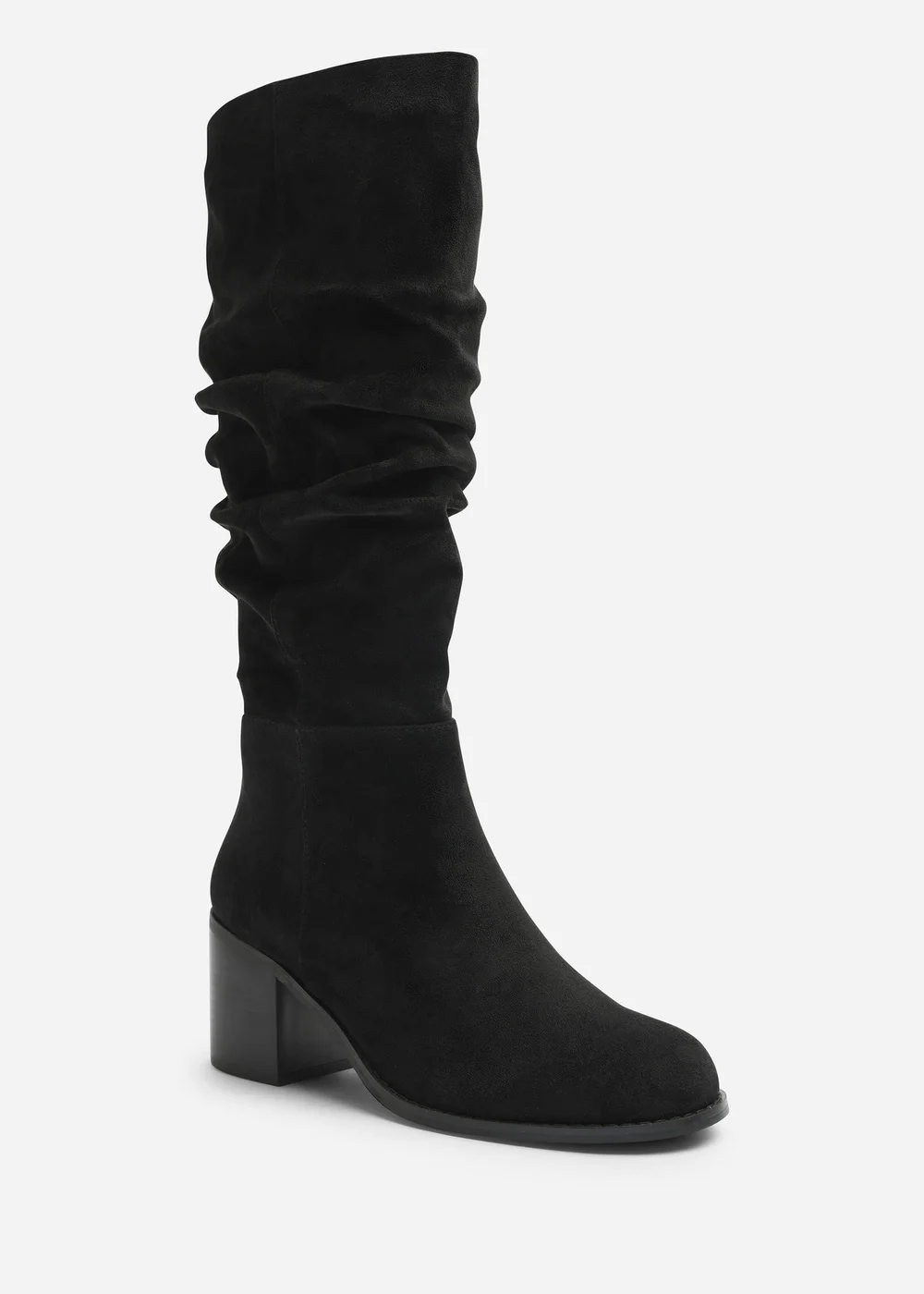 Where's That From Kalenae Black Ruched Block Knee High Boot - 5 Image 2