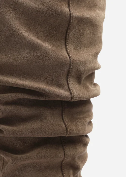 Where's That From Kalenae Taupe Ruched Block Knee High Boot - 6 Image 5