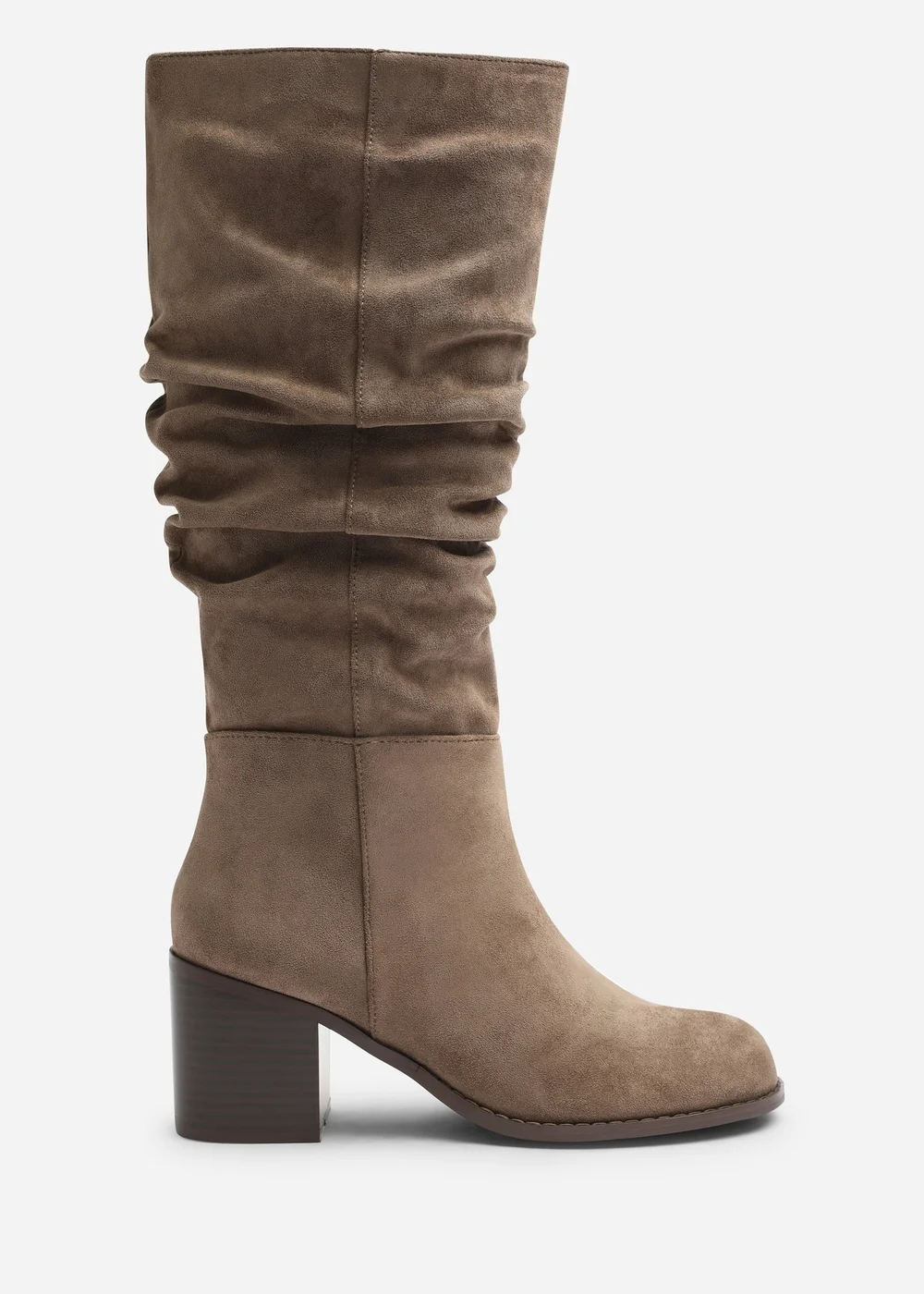 Where's That From Kalenae Taupe Ruched Block Knee High Boot - 6 Image 1
