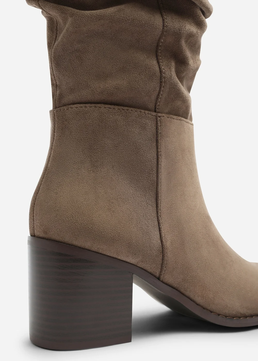Where's That From Kalenae Taupe Ruched Block Knee High Boot - 6 Image 6