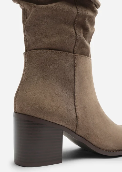 Where's That From Kalenae Taupe Ruched Block Knee High Boot - 6 Image 6