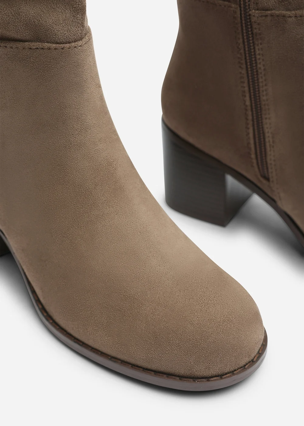 Where's That From Kalenae Taupe Ruched Block Knee High Boot - 6 Image 4