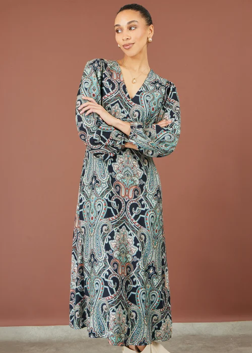 Yumi Green Paisley Print Midi Dress - 12 Image 1