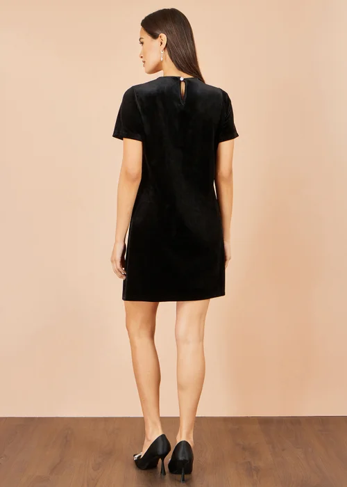 Yumi Black Velvet Floral Wrap Midi Dress - 12 Image 3