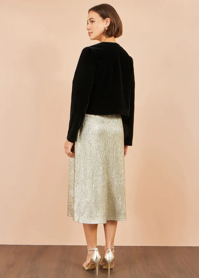 Yumi Black Velvet Bow Jacket